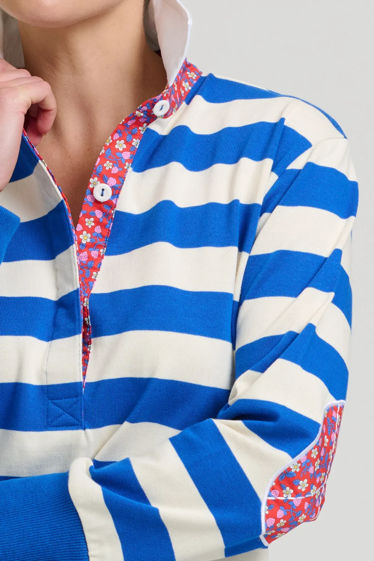 Rugby Sweatshirt | Mid Blue/Ivory - Image 4
