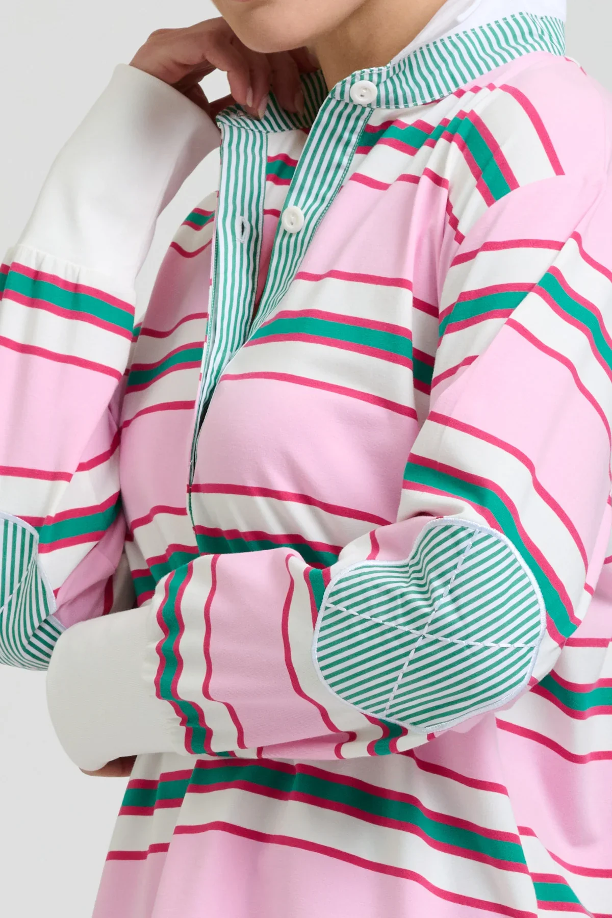 Rugby Sweatshirt Summer | Pink/Multi Stripe - Image 3