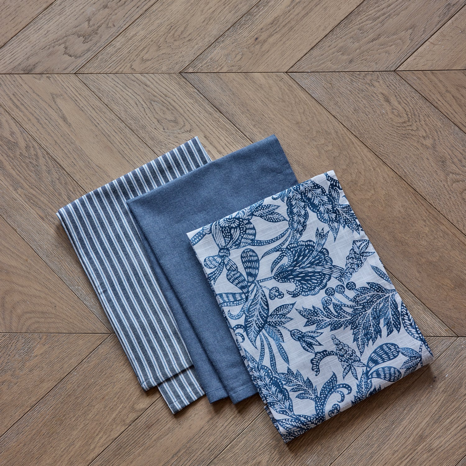Samara Dark Blue Teatowel | Set 3