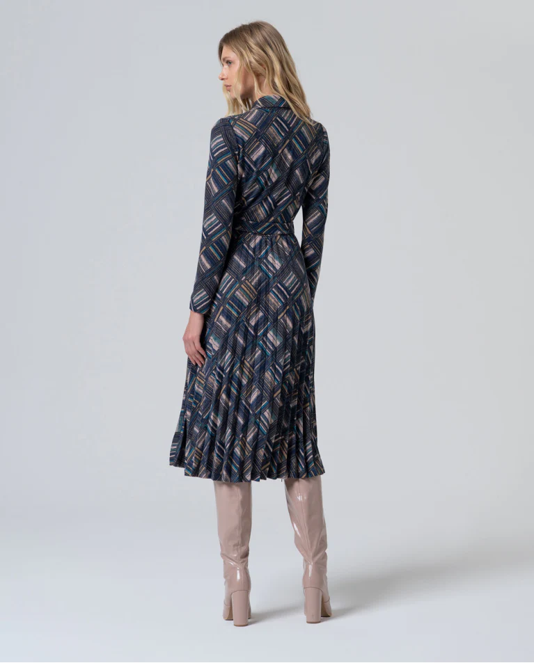 Geometric Print Shirt Dress | Blue - Image 4