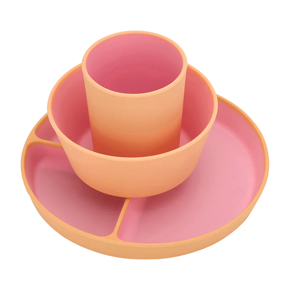 Silicone Two Tone Dinner Set | Pink - Image 4