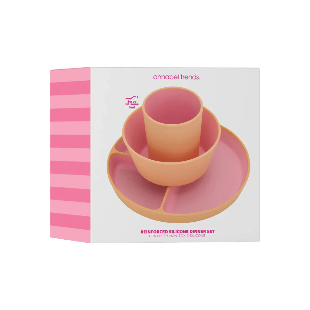 Silicone Two Tone Dinner Set | Pink - Image 6