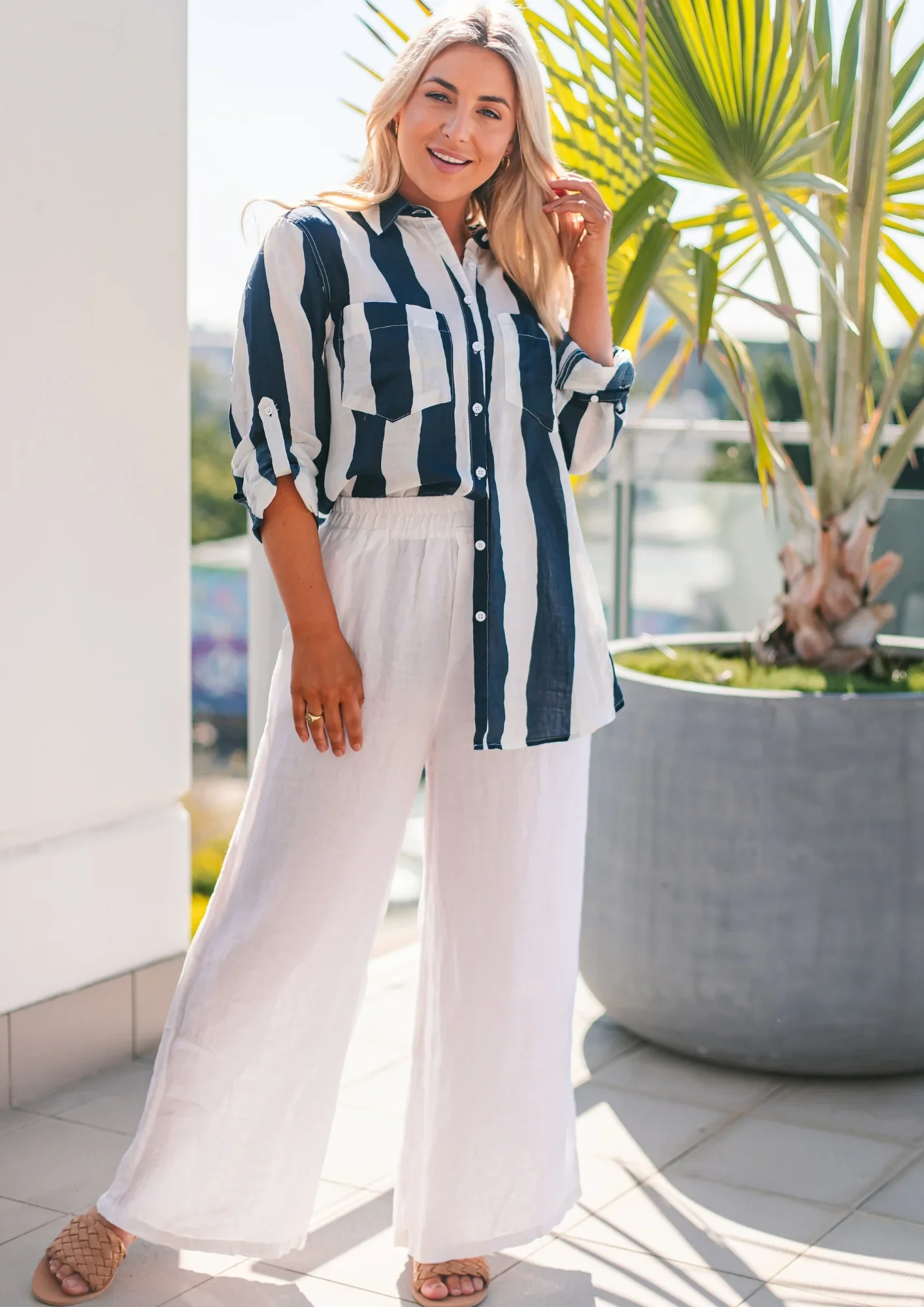 Sparrow White Linen Pants