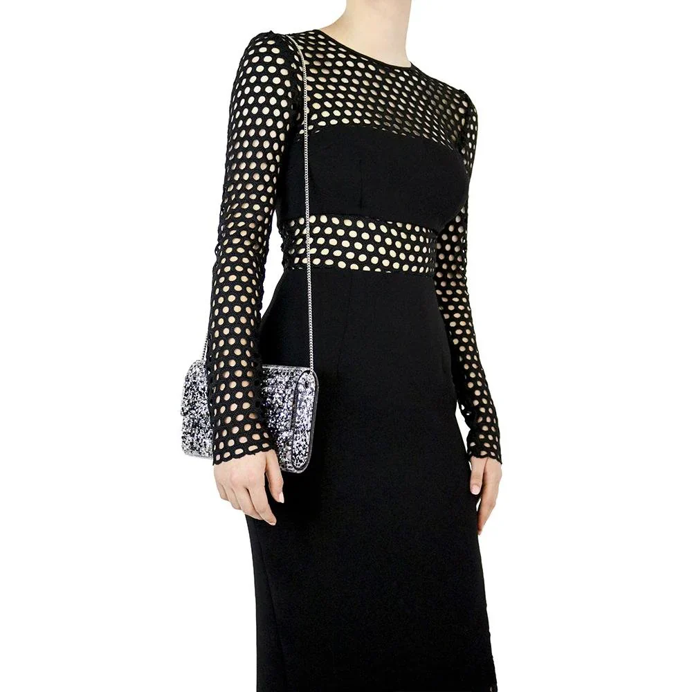 Stacer Acrylic Foldover Clutch | Black - Image 4