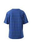 Stevie Slouchy Tee | Prussian/Blue Milk Stripe - Image 2