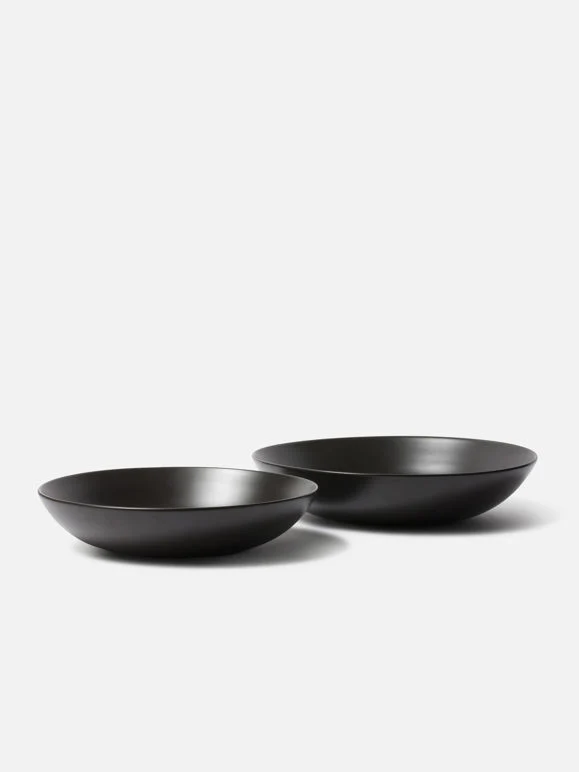 Stoneware Low Bowl | Matte Black Large - Image 3