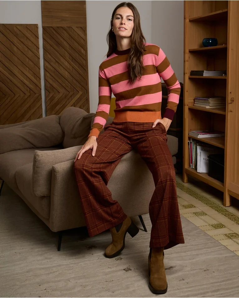 Wide Leg Jacquard Pants | Tile