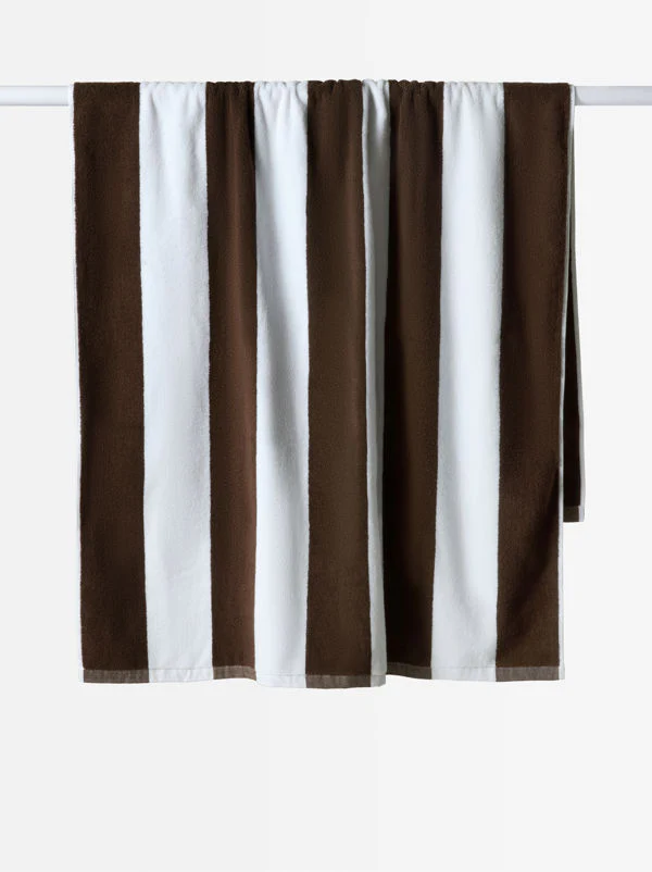 Stripe Beach Towel | Cocoa/White - Image 2