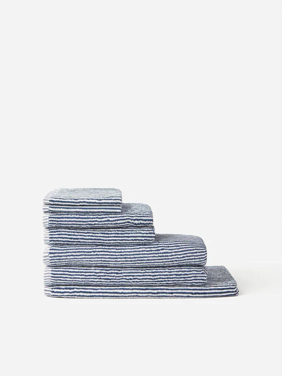 Stripe Cotton Bath Towel | Navy/White