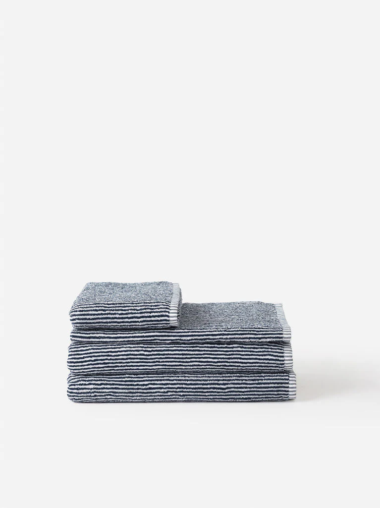 Stripe Cotton Hand Towel | Navy White