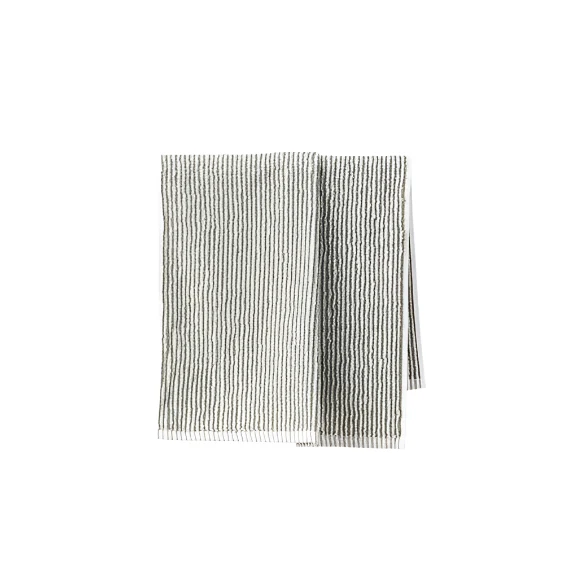 Stripe Cotton Hand Towel | Olive/White