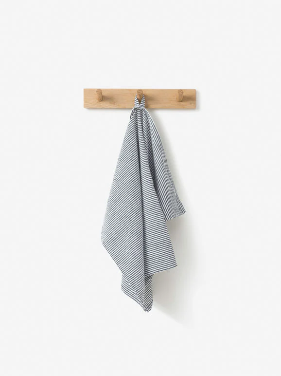 Striped Washed Cotton Tea Towel | Navy - Image 3