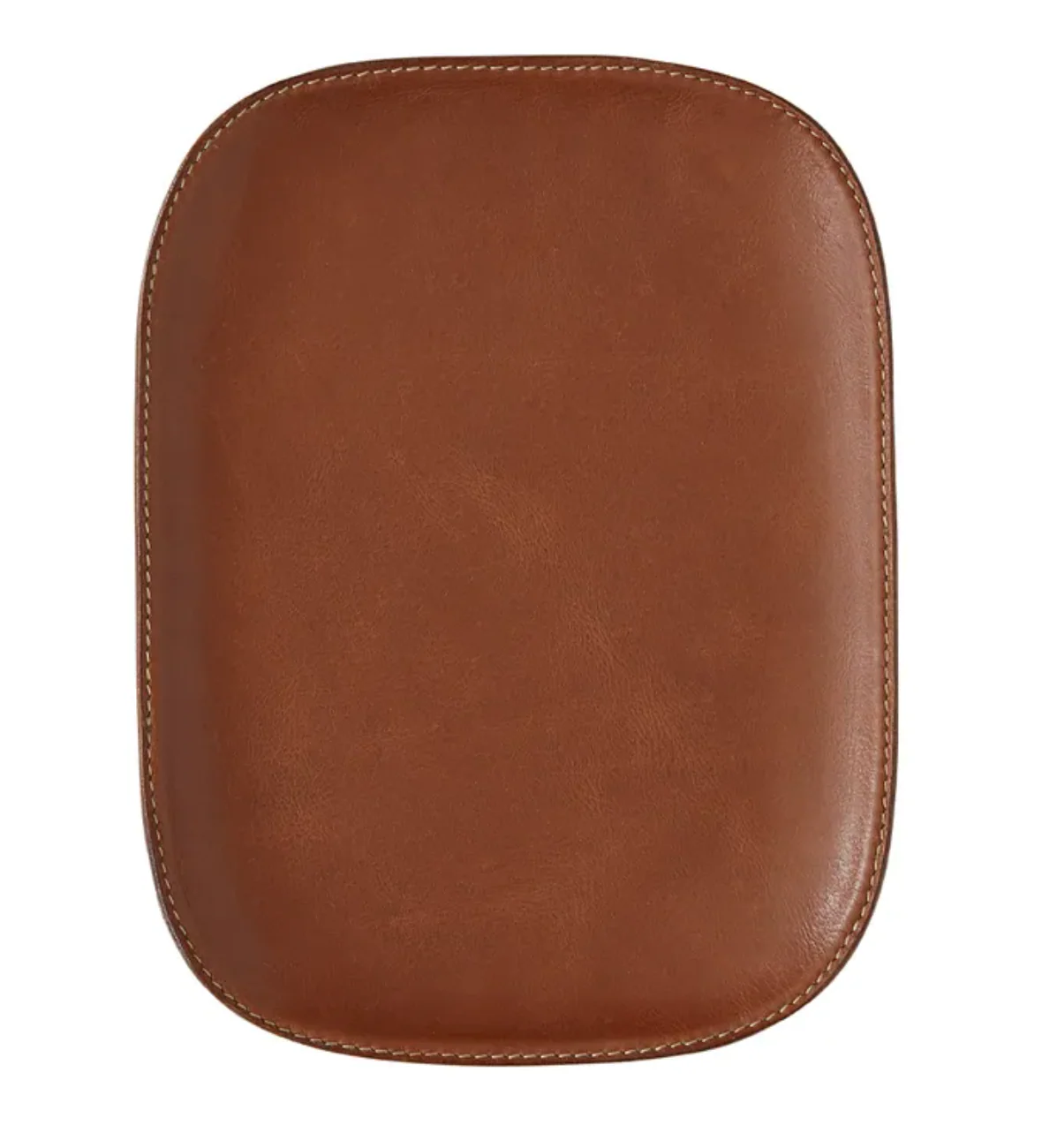 Tan Leather Valet Tray w Stitching - Image 3