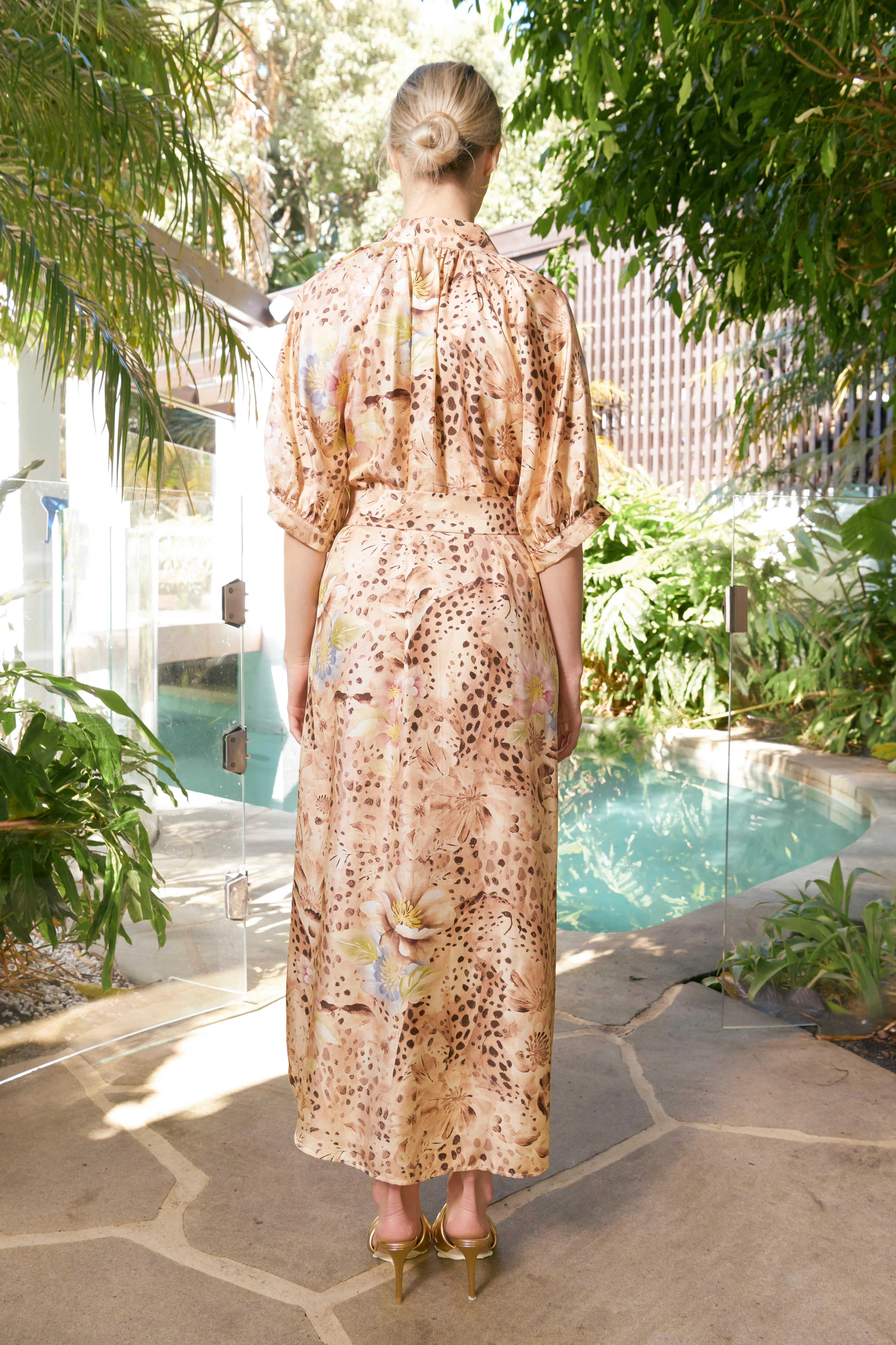 Taylor Cheetah Ankle Silk Dress - Image 4