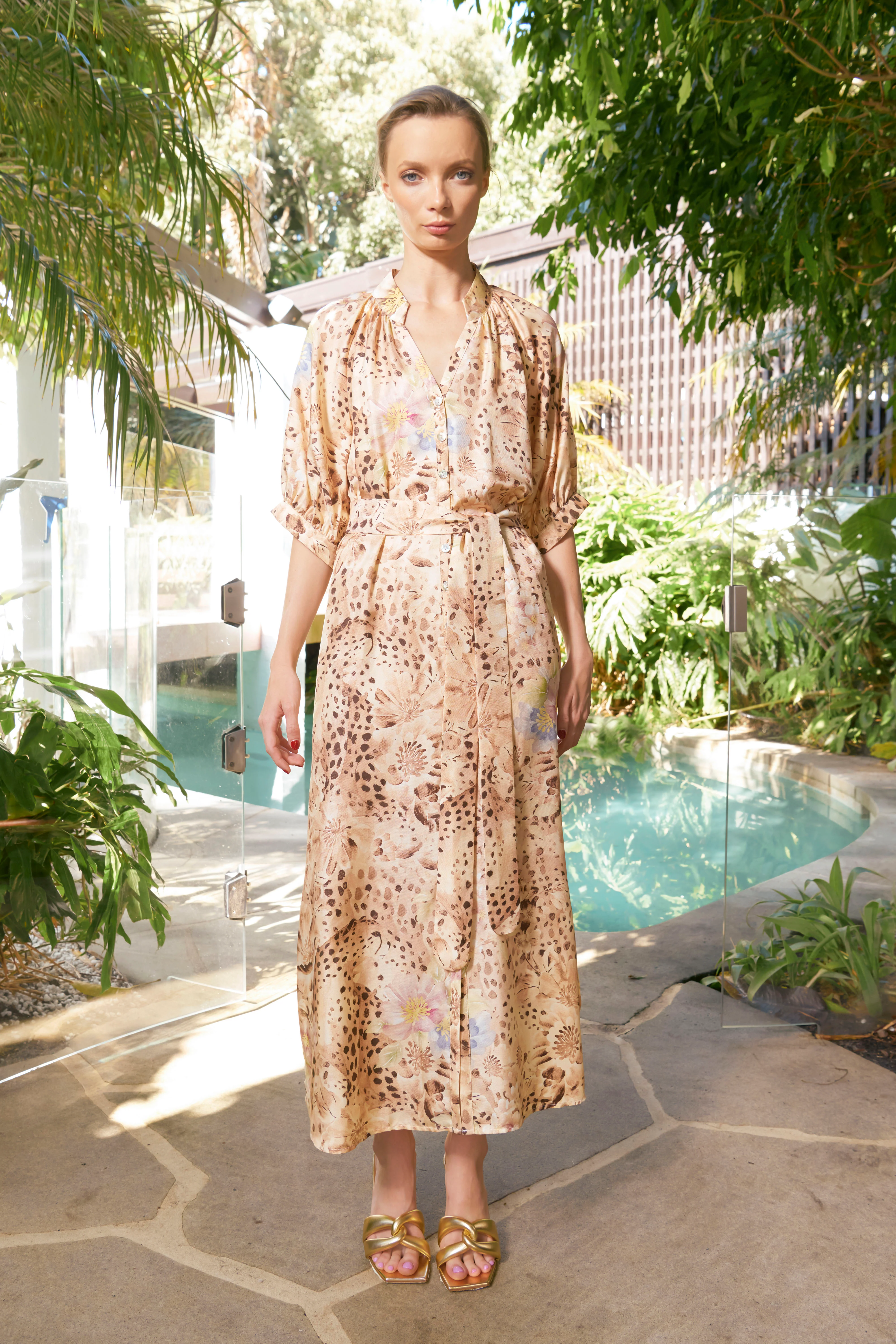 Taylor Cheetah Ankle Silk Dress - Image 5