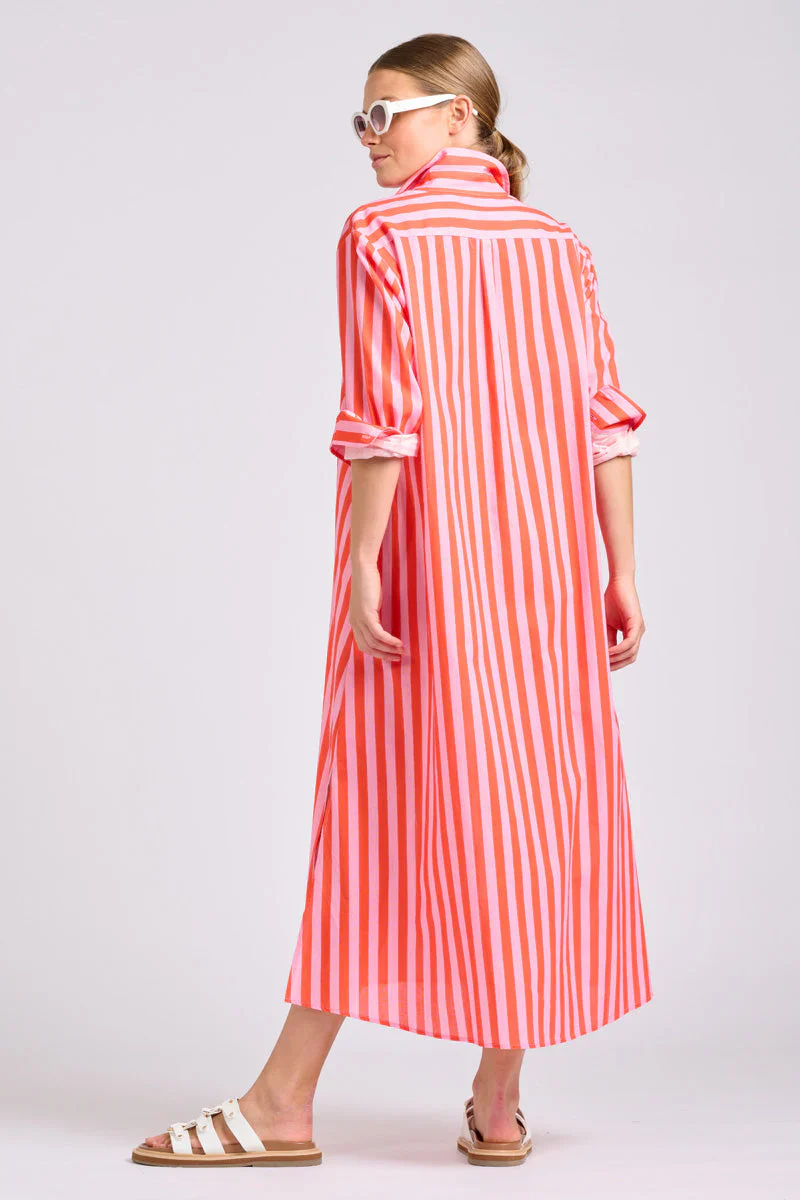 The Luna Dress | Pink Papaya Stripe - Image 5