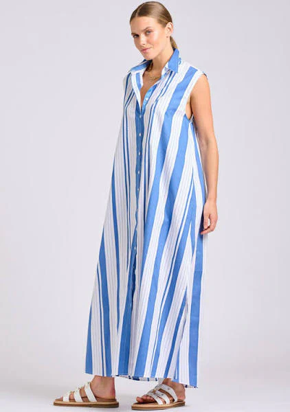 The Sabine Dress | Azure Retro Stripe - Image 3