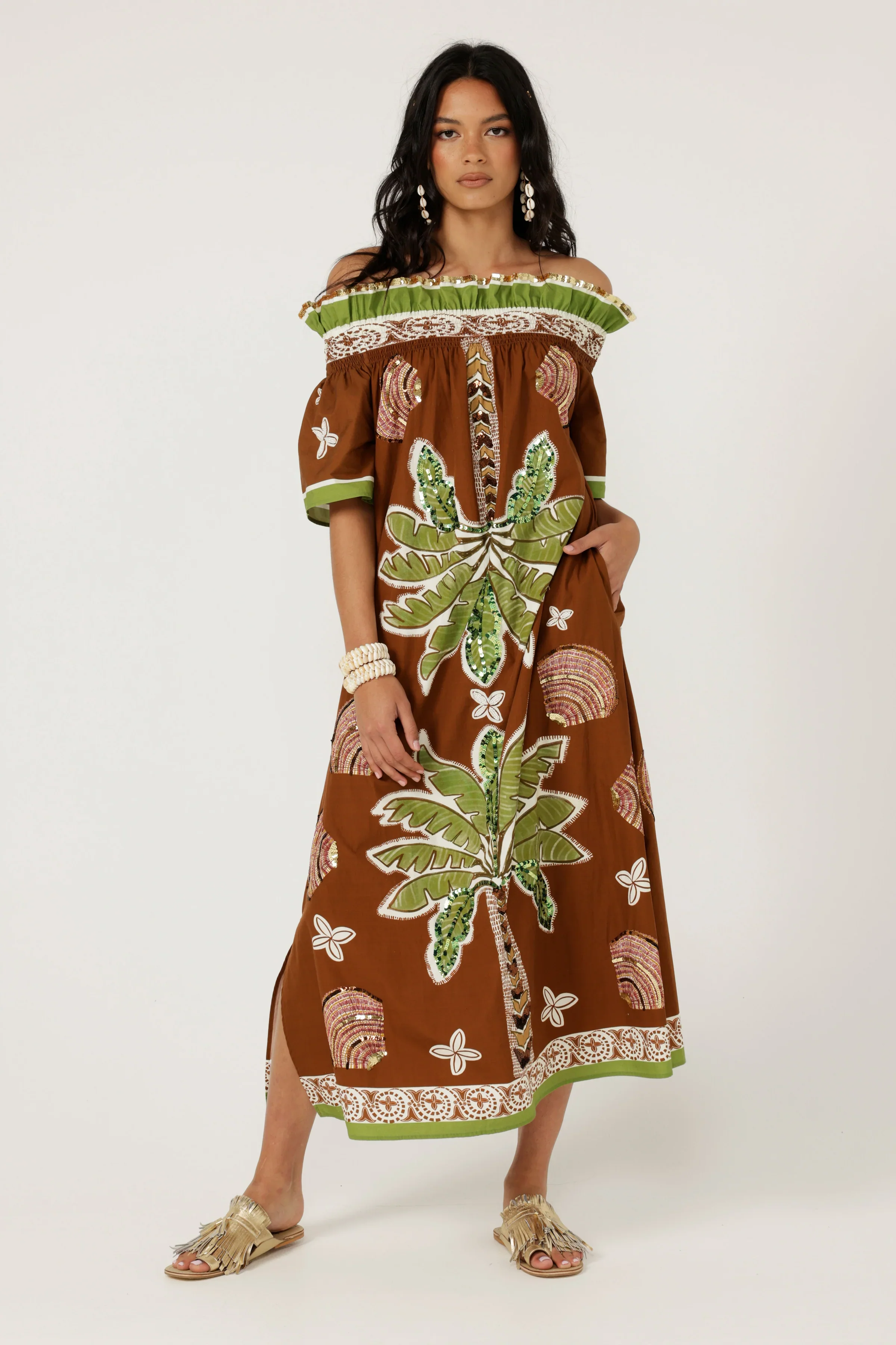 The Palm Eden Off Shoulder Dress - Image 4