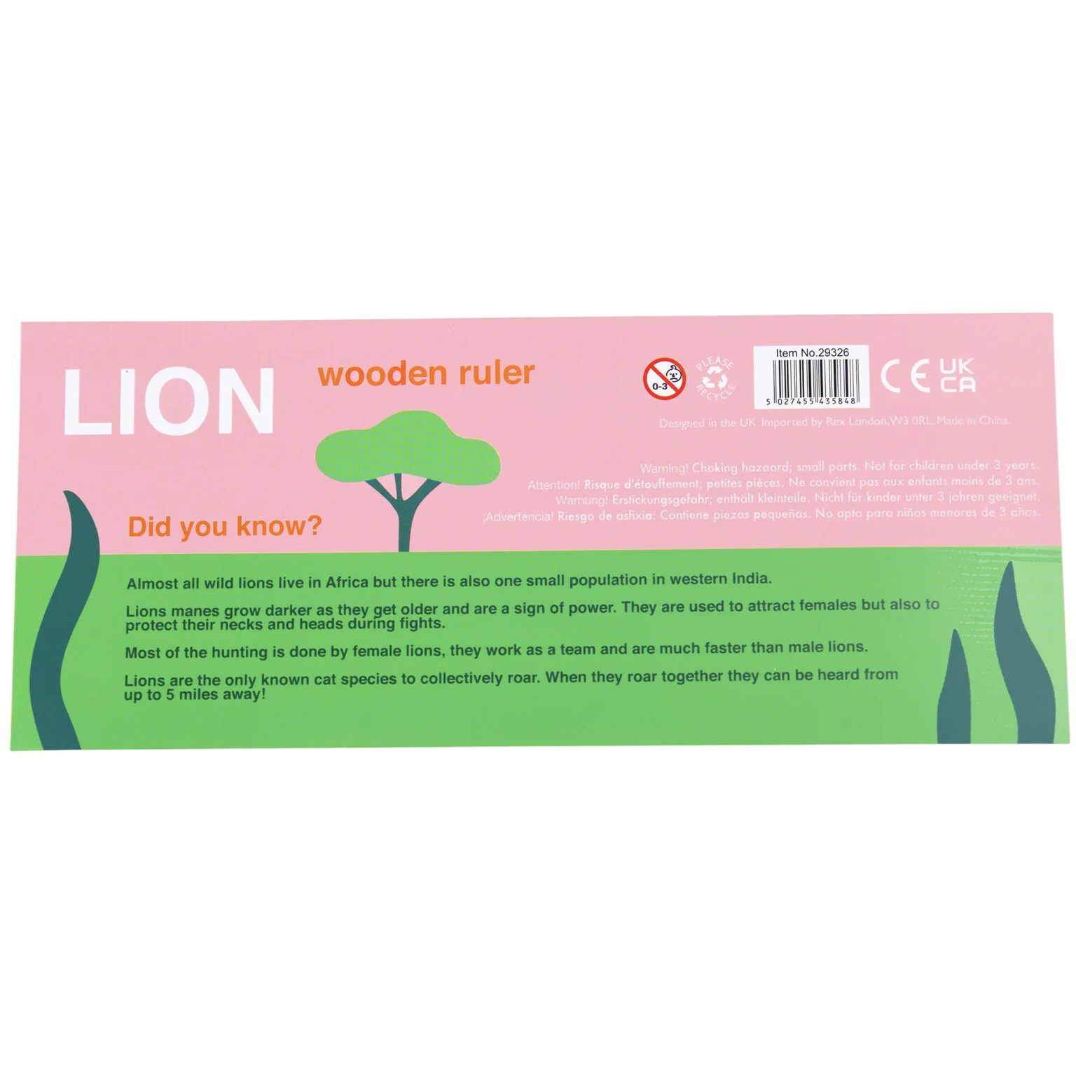 Wooden Ruler | Lion - Image 4